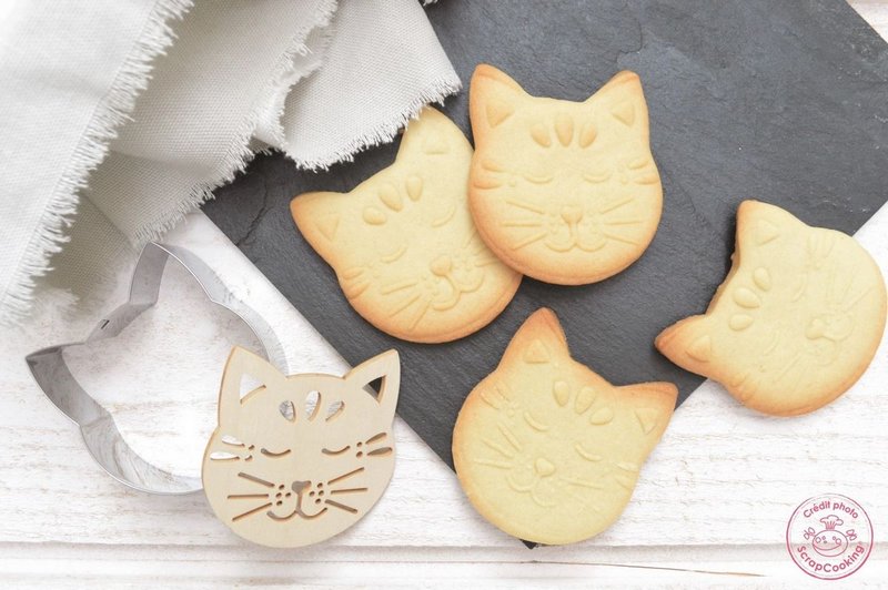 Scrap Cooking Ausstechform und Holzpräger Katze 