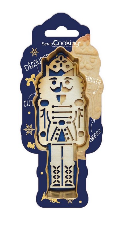 Scrap Cooking Goldener Ausstecher Nussknacker mit Holzpräger 