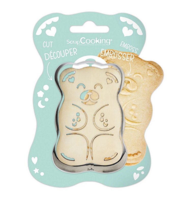 Scrap Cooking Ausstechform und Holzpräger Teddybär 