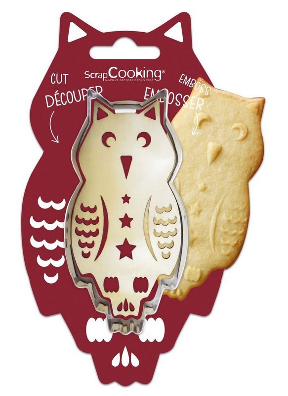Scrap Cooking Ausstechform und Holzpräger Eule 