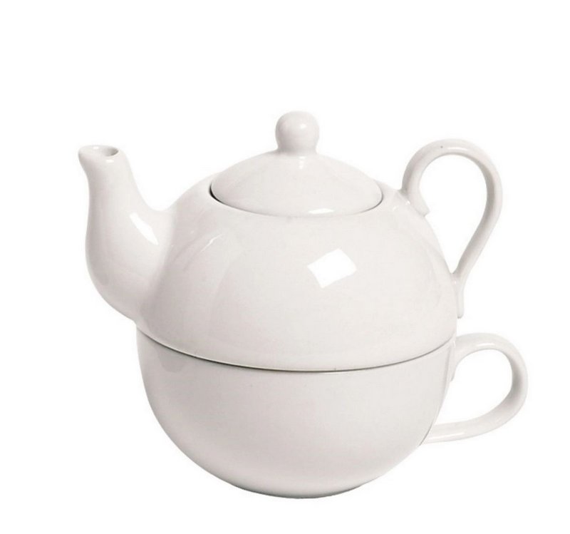 CosyTrendy Teekanne mit Tasse weiss 