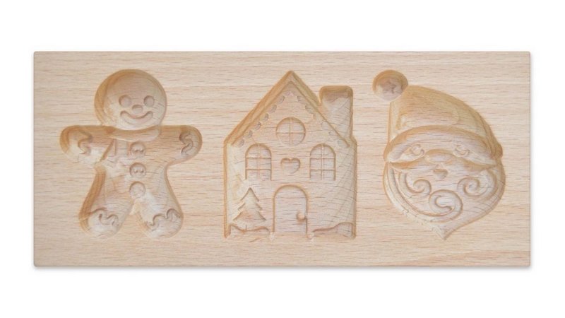 Scrap Cooking Holzform für gefüllte Kekse Weihnachtsplätzchen 20x10x2cm 