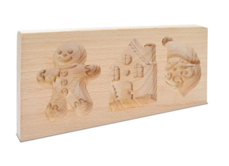 Scrap Cooking Holzform für gefüllte Kekse Weihnachtsplätzchen 20x10x2cm 