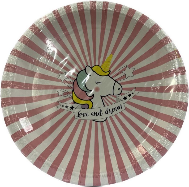 Scrap Cooking 8 Stk. Teller Karton Einhorn D23cm 