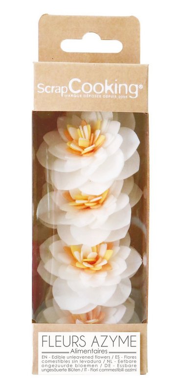 Scrap Cooking 4er Set Kamelien aus Esspapier 