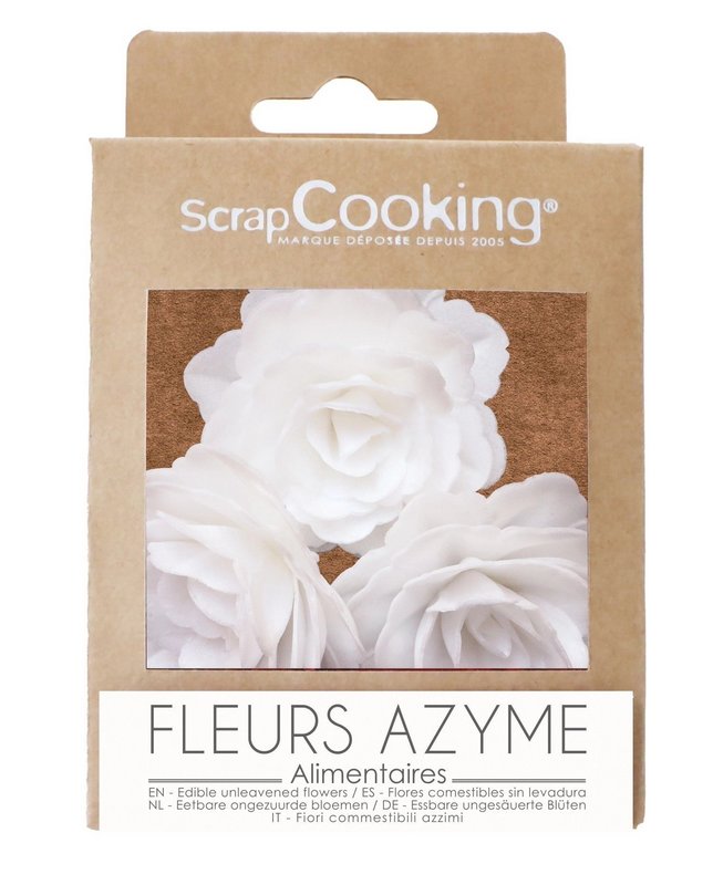 Scrap Cooking 3er Set Rosen aus Esspapier weiss 