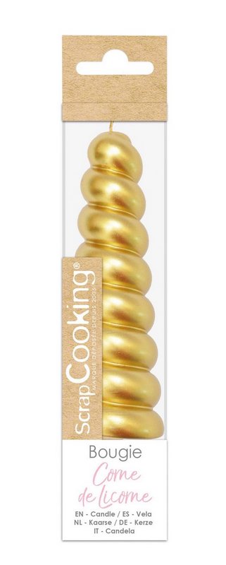 Scrap Cooking Kerze XXL Einhorn-Horn gold 