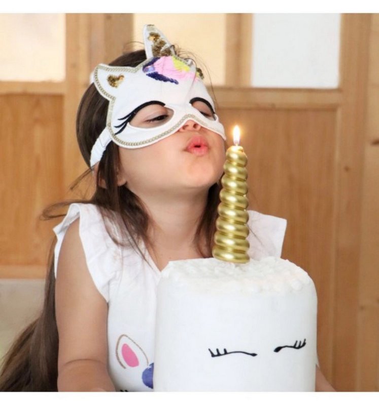 Scrap Cooking Kerze XXL Einhorn-Horn gold 