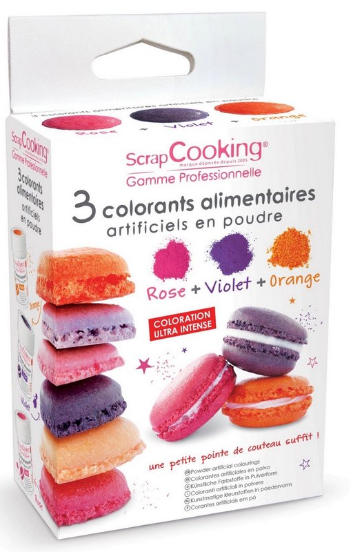 Scrap Cooking 3-tlg. Set Farbbpulver rose violett orange 3x5g 