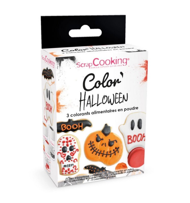 Scrap Cooking Farbpulver Halloween orange schwarz rot 