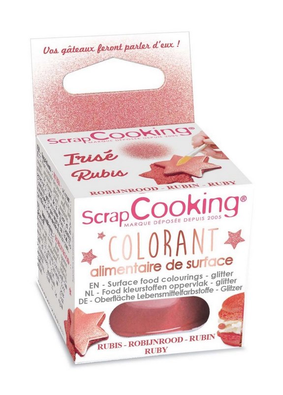Scrap Cooking Lebensmittelpuder Glitzer Rubin 5g 