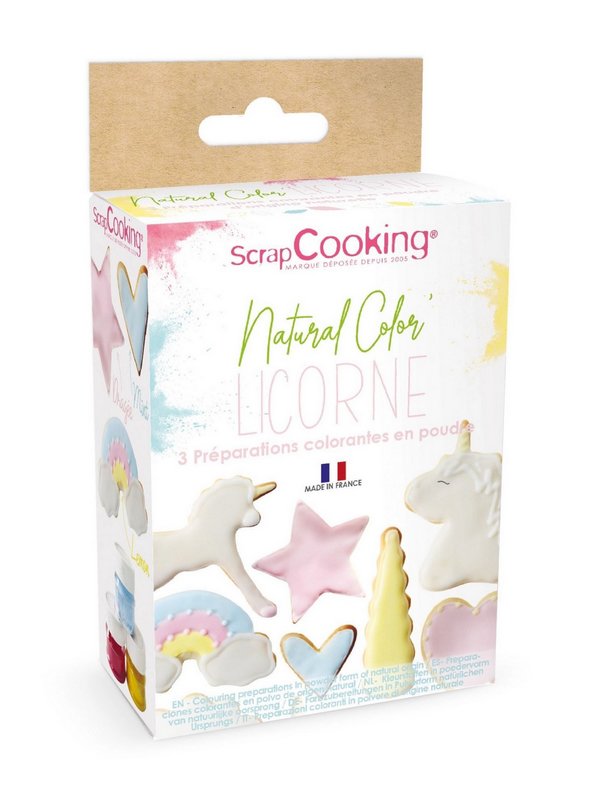 Scrap Cooking 3er Set Lebensmittelfarbe natürlich Pulver Einhorn 