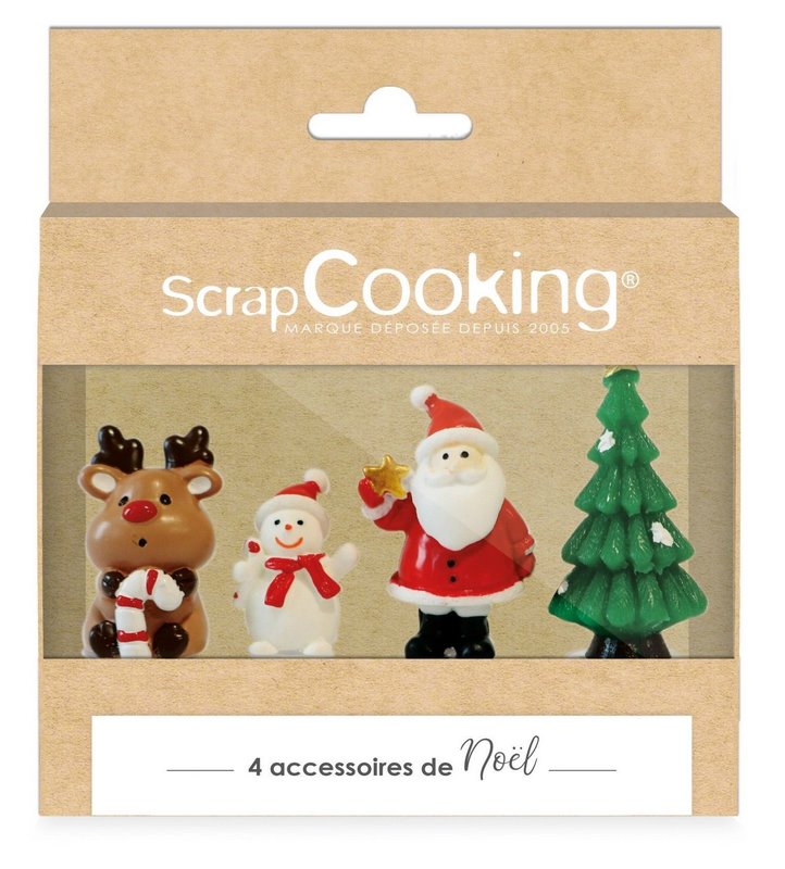 Scrap Cooking 4er Set Tortendeko Weihnachten Figuren Kunstharz 