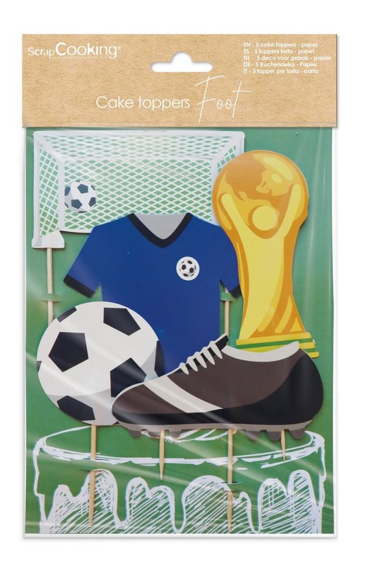 Scrap Cooking Kuchendekoration Fussball Motive Papier 