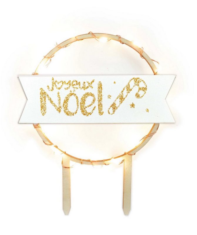 Scrap Cooking Cake Topper mit LED Beleuchtung Joyeux Noël 