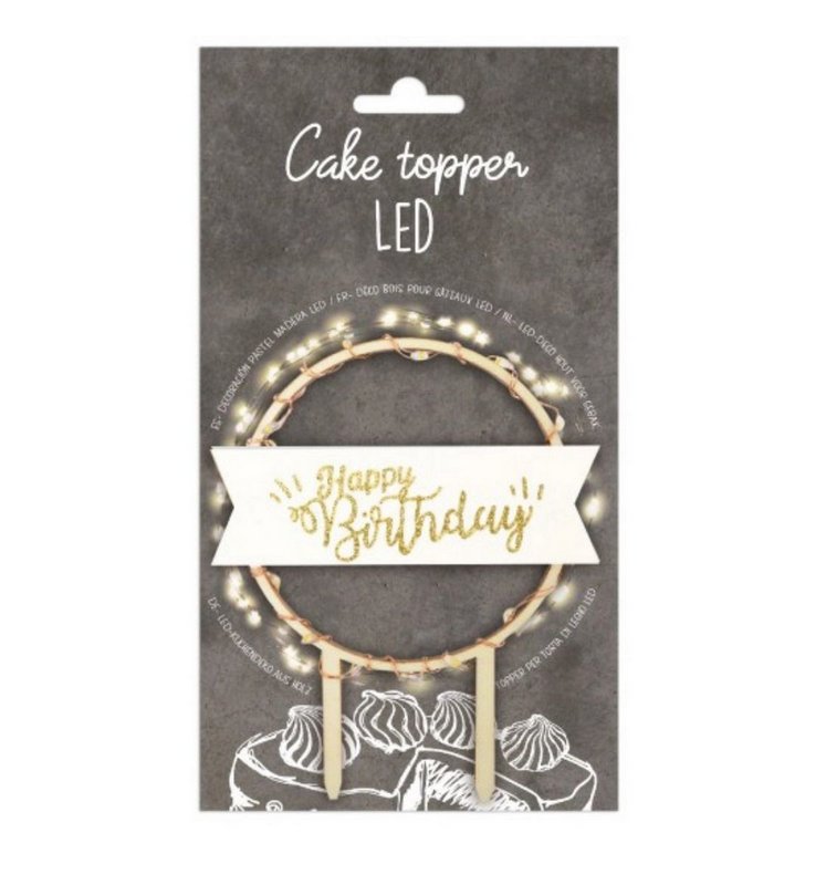 Scrap Cooking Cake Topper mit LED Beleuchtung Happy Birthday 