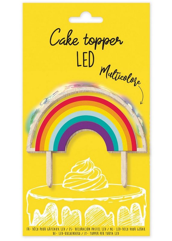 Scrap Cooking Cake Topper mit LED Beleuchtung Regenbogen 