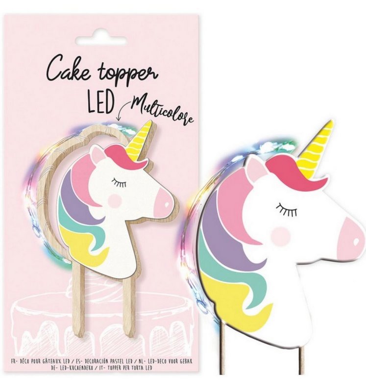 Scrap Cooking Cake Topper mit LED Beleuchtung Einhorn 