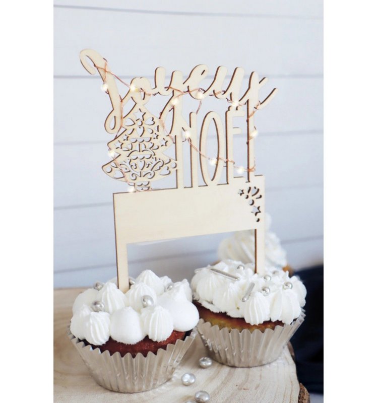 Scrap Cooking Cake Topper mit LED Beleuchtung Merry Christmas 