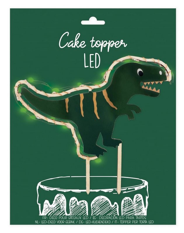 Scrap Cooking Cake Topper mit LED Beleuchtung Dino 