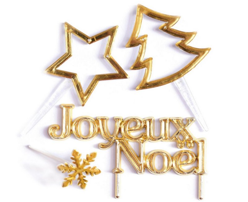 Scrap Cooking 4er Set Weihnachtsaccessoires gold 