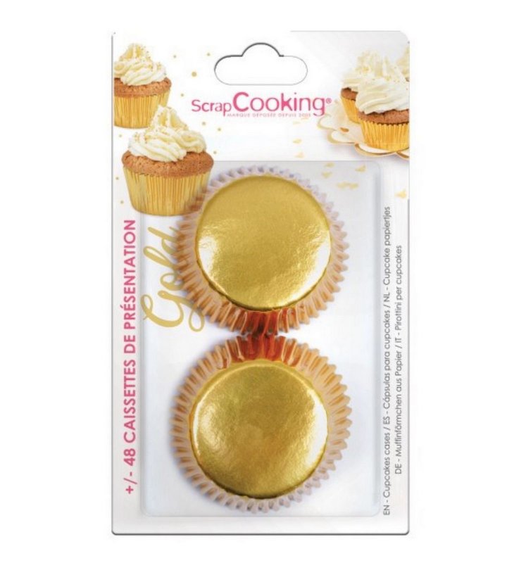 Scrap Cooking Cupcake Formen gold 