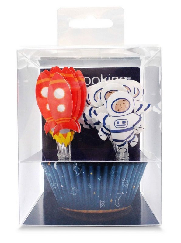 Scrap Cooking Muffinförmchen und  cake toppers Space 