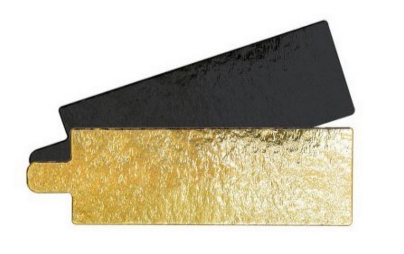 Scrap Cooking 10er Set Tortenhalter gold-schwarz rechteckig 4.5x13cm 