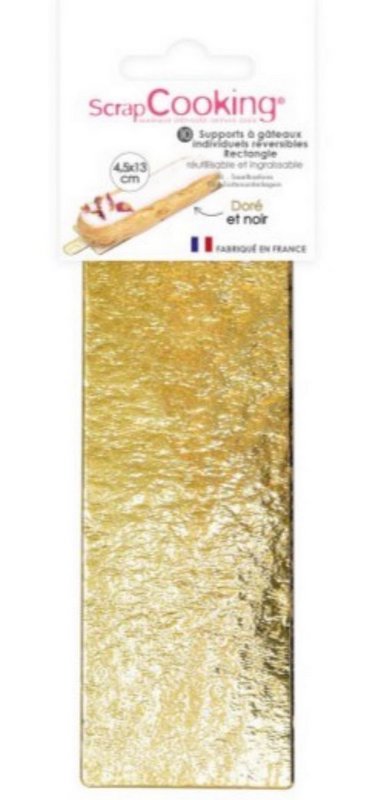 Scrap Cooking 10er Set Tortenhalter gold-schwarz rechteckig 4.5x13cm 