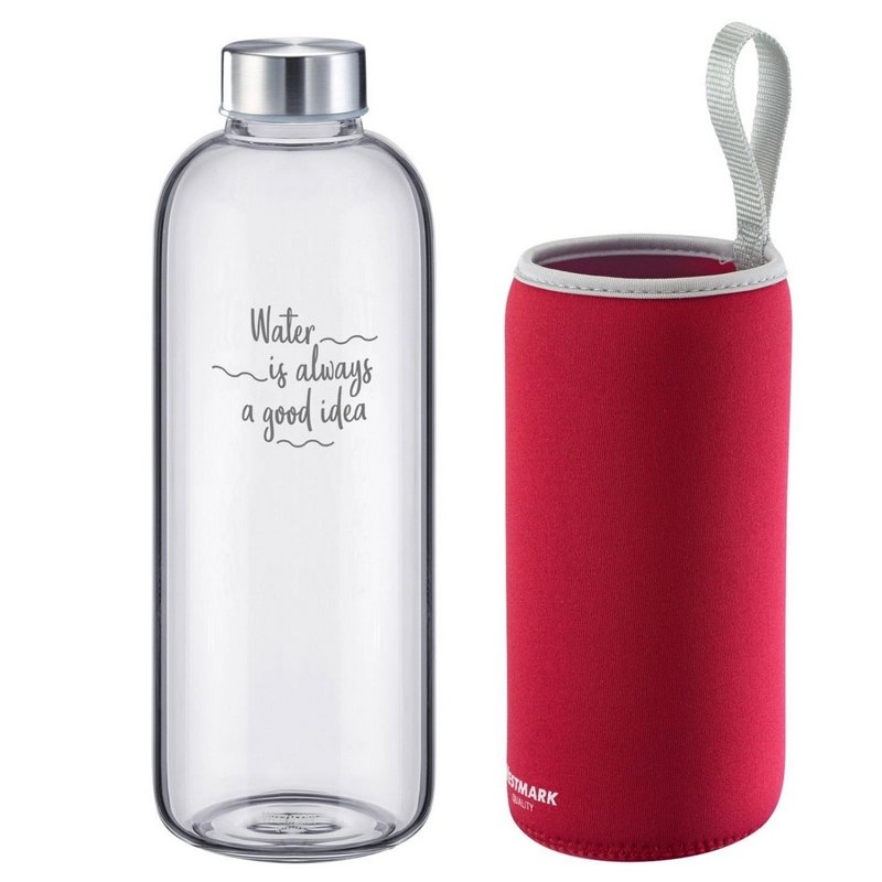 Westmark Trinkflasche Viva Glas 1l rot 