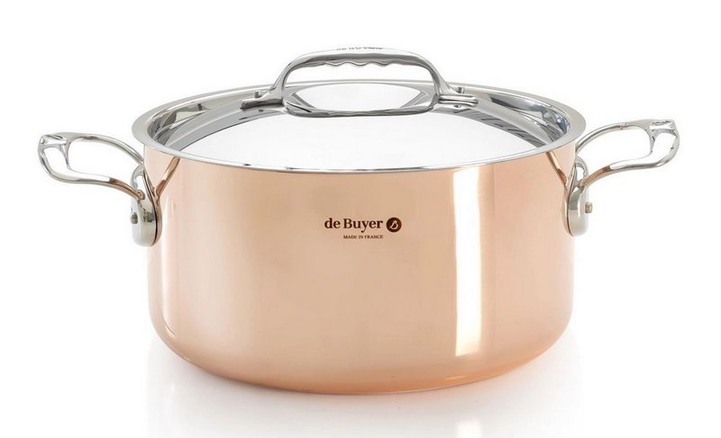 de Buyer Prima Matera Gemüsetopf 24cm mit Deckel Kupfer Edelstahl Induktion 