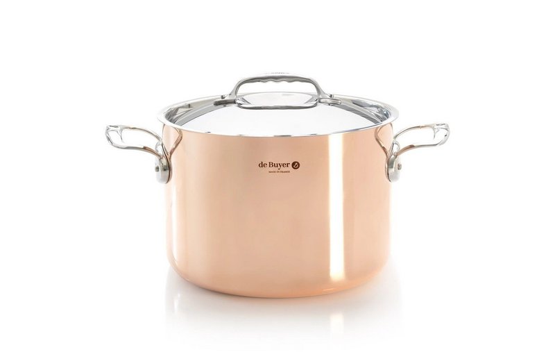 de Buyer Prima Matera Kochtopf 24cm mit Deckel hoch Kupfer Edelstahl Induktion 