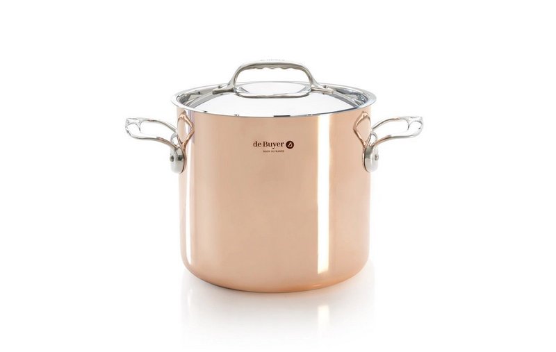 de Buyer Prima Matera Kochtopf 20cm mit Deckel hoch Kupfer Edelstahl Induktion 