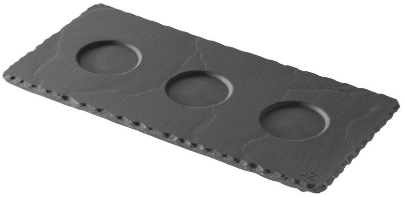 Revol Tablett mit 3 Vertiefungen, 25x12cm schiefer-optik 