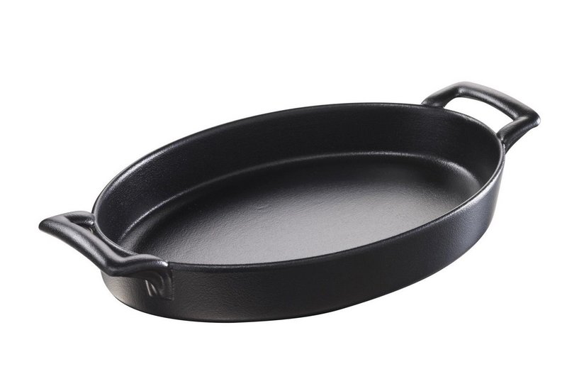 Revol Auflaufform oval mit Griffen, 28x19cm, gusseisen-optik 