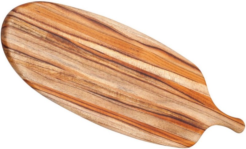 teakhaus Servierbrett Canoe mit Griff 
