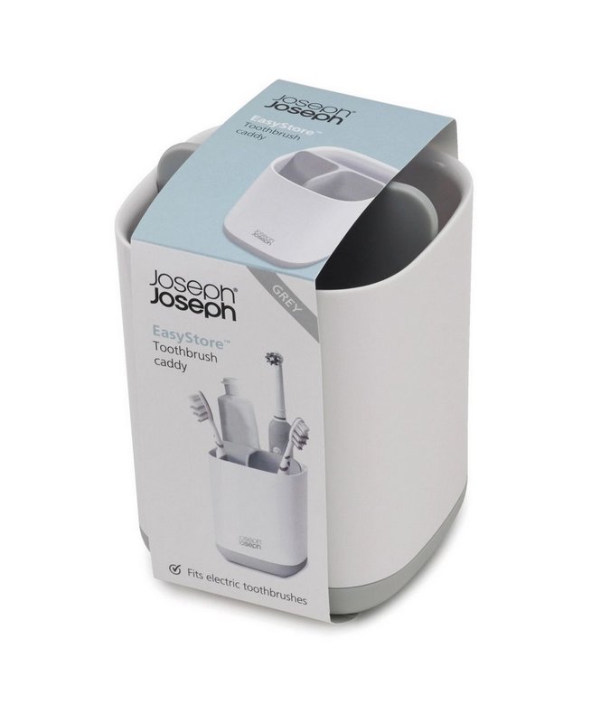 JosephJoseph Zahnbürstenhalter EasyStore weiss grau 