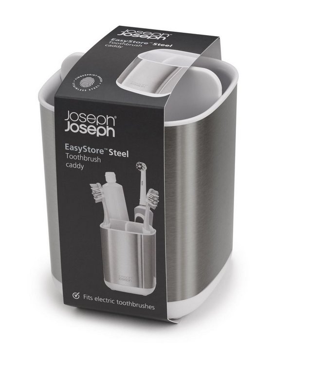 JosephJoseph Zahnbürstenhalter EasyStore Steel Weiss 
