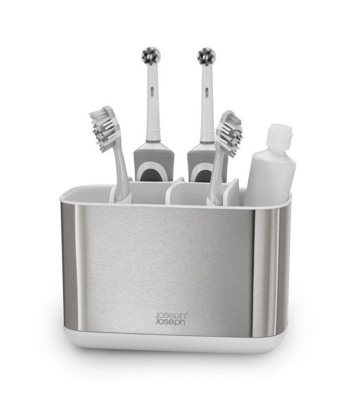 JosephJoseph Zahnbürstenhalter EasyStore Steel Gross Weiss 