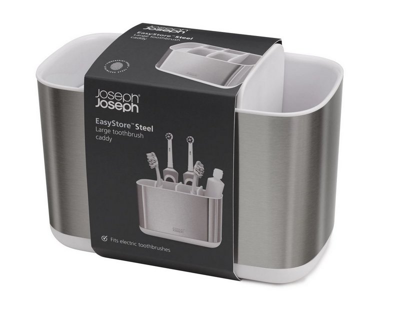 JosephJoseph Zahnbürstenhalter EasyStore Steel Gross Weiss 
