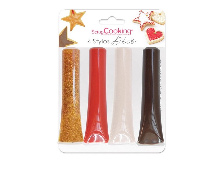Scrap Cooking Zuckerguss Stift gold rot weiss braun 