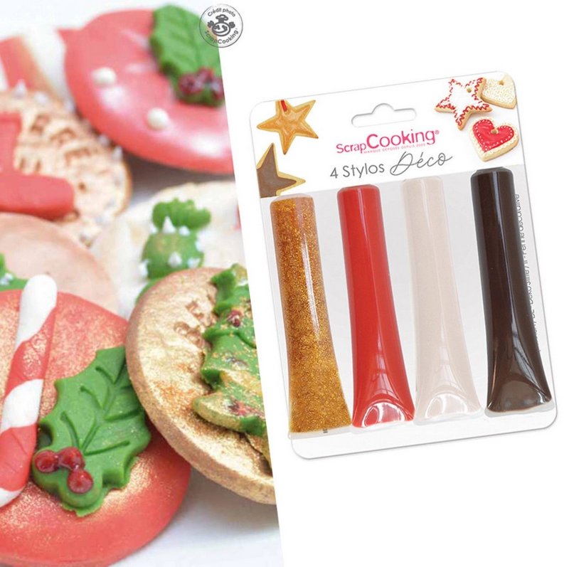 Scrap Cooking Zuckerguss Stift gold rot weiss braun 