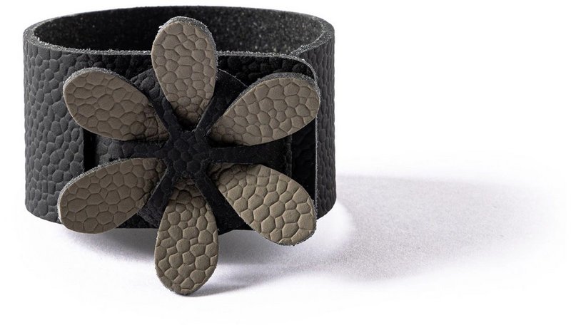 MiLLE W Serviettenring Blume grau schwarz 