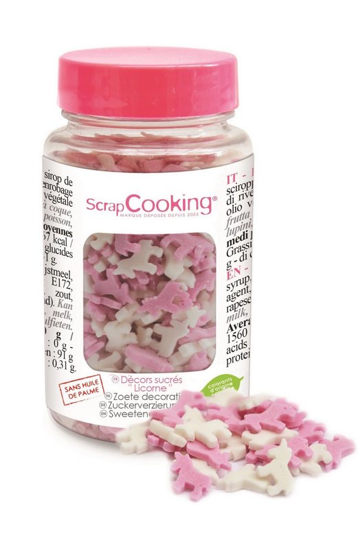Scrap Cooking Zuckerstreusel Einhorn und Herz 