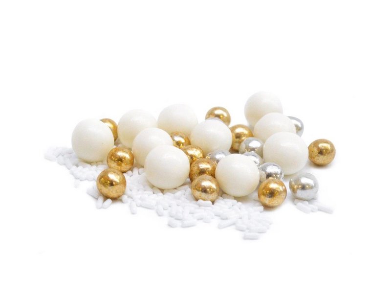 Scrap Cooking Zuckerstreusel Perlen gold silber weiss 