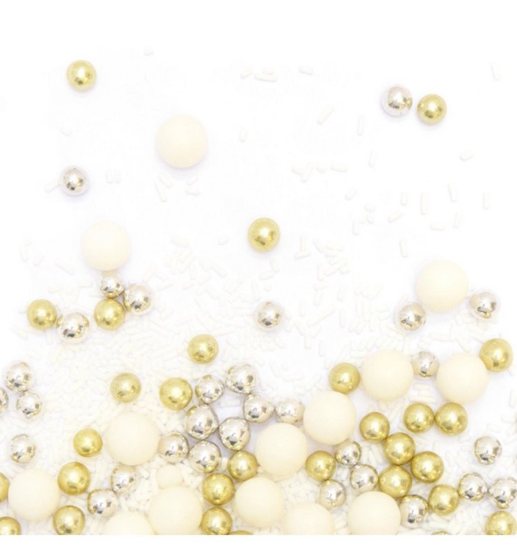 Scrap Cooking Zuckerstreusel Perlen gold silber weiss 