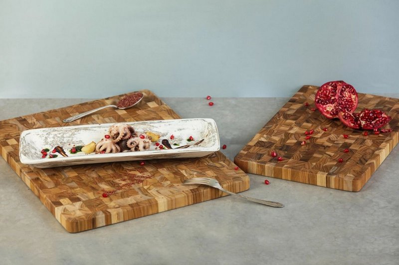 teakhaus Servierbrett Scandi Stirnholz 
