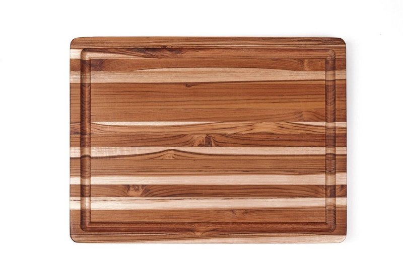 teakhaus Servierbrett Scandi Grill mit tiefer Saftrille 