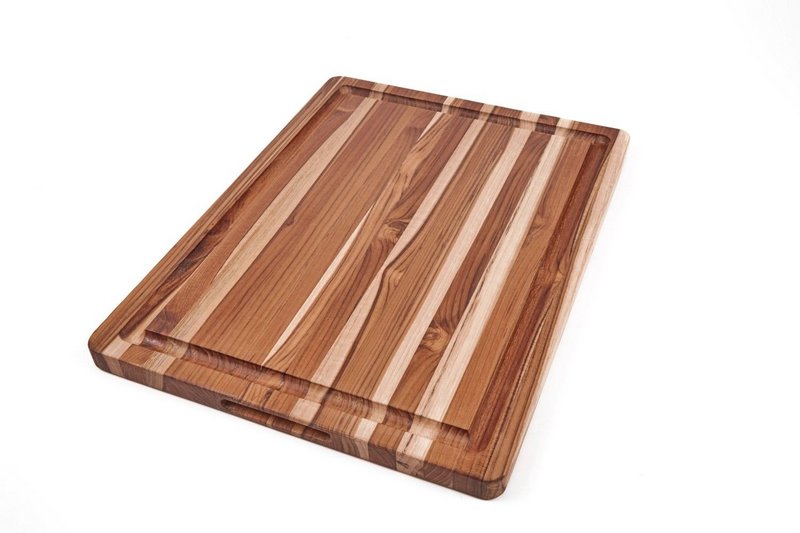 teakhaus Servierbrett Scandi Grill mit tiefer Saftrille 