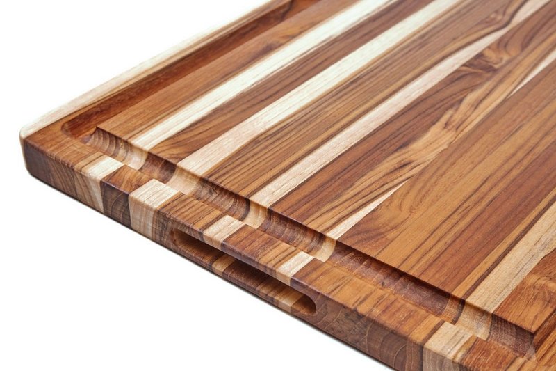 teakhaus Servierbrett Scandi Grill mit tiefer Saftrille 